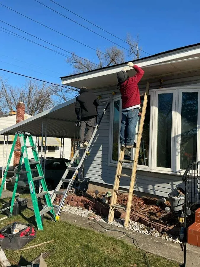 Restoration crew performing exterior repair in Clarinda